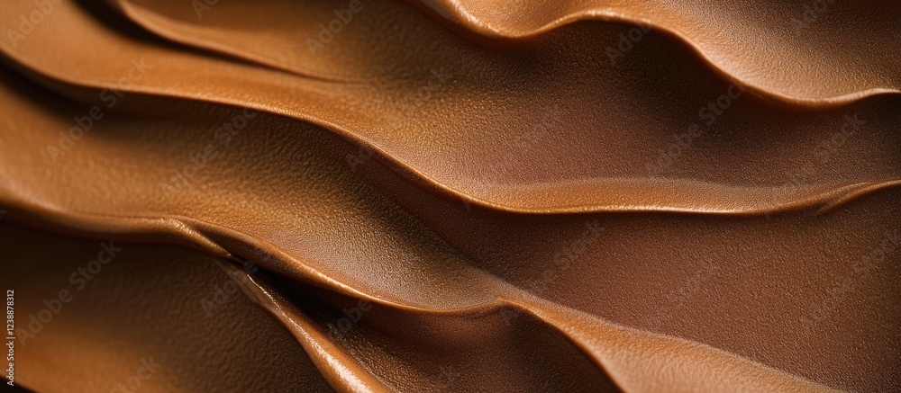 Poster brown textured fabric with flowing folds and wavy patterns suitable for background use or product di