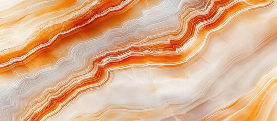 Obraz premium Abstract orange and white marble texture with fluid pattern design.