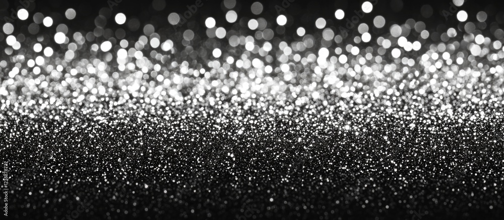 Poster abstract silver and black glittering background with bokeh effect suitable for various design projec