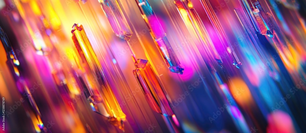 Poster colorful abstract background with light reflections and crystal elements creating a vibrant and dyna