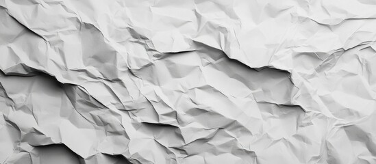Obraz premium Wrinkled White Paper Texture Background with Shadows and Highlights