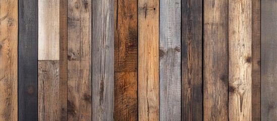 Wooden Planks Texture Background with Rustic and Weathered Wooden Boards in Vertical Arrangement