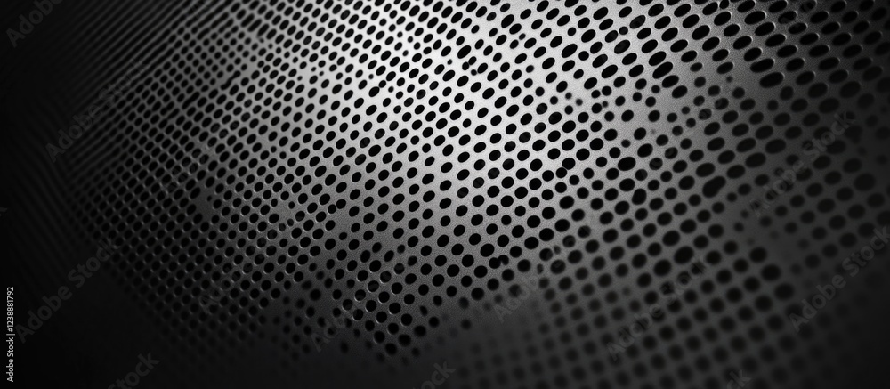 Aufkleber abstract black and white halftone pattern with gradient effect and circular dots creating a textured