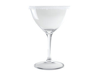 Classic margarita cocktail in coupe glass with salted rim, isolated on transparent background, PNG, cut out
