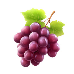 Fototapeta premium Fresh, juicy grapes with vibrant green leaves for healthy snacking.