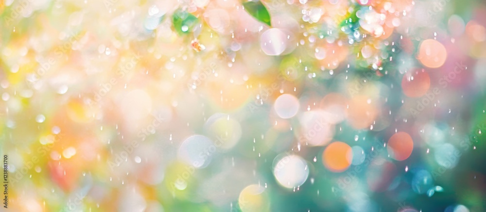 Poster colorful abstract bokeh background with blurred soft light and vibrant circular shapes, ideal for co