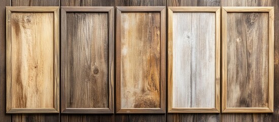 Assorted Wooden Texture Panels in Different Shades Aligned Vertically