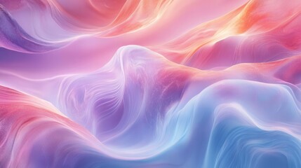 Obraz premium ethereal abstract background with luminous swirls of pastel colors, featuring delicate crystalline formations and translucent layers creating depth and movement