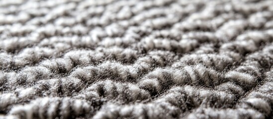 Close-up of textured gray carpet surface with looped fibers