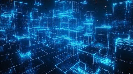 Obraz premium Digital city light and shadow