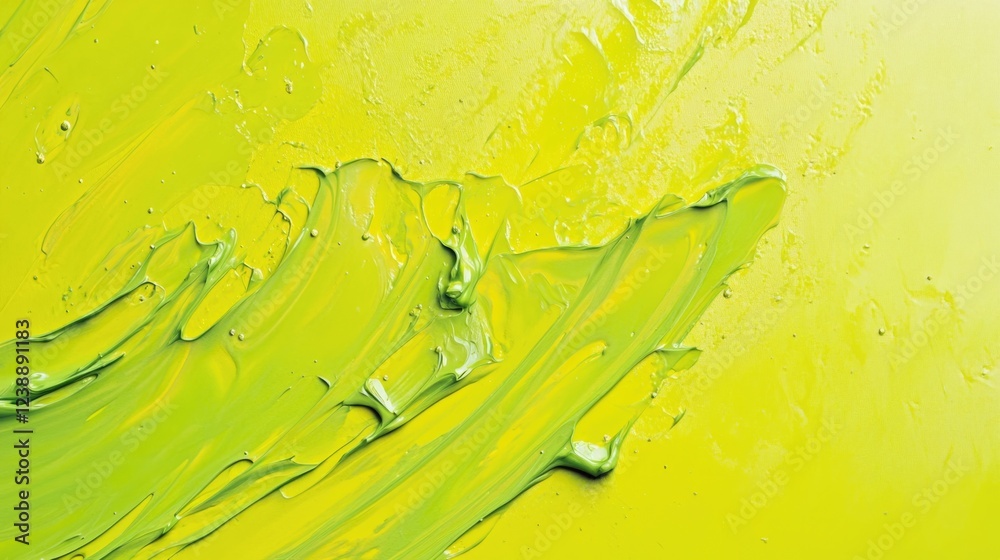 Canvas Prints abstract green and yellow paint texture with brush strokes and copy space
