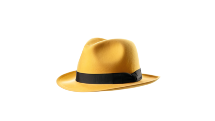 Stylish Mustard Yellow Fedora Hat with Black Band