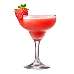 Refreshing strawberry margarita served in a glass.