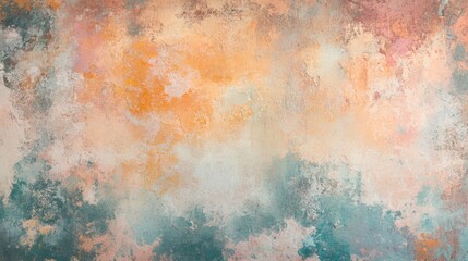 Abstract textured background with pastel orange, peach, and teal hues