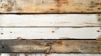 Naklejka premium Rustic wooden planks with signs of aging and weathering arranged horizontally with copy space