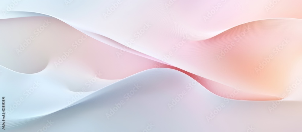 Wall mural abstract soft gradient wavy background with pastel colors and copy space