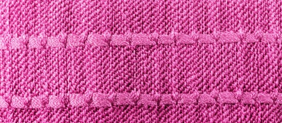Detailed close-up of pink fabric texture with two horizontal stitch patterns