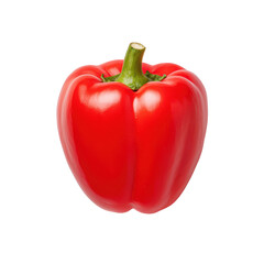 Fresh red bell pepper isolated on a white background for healthy cooking.