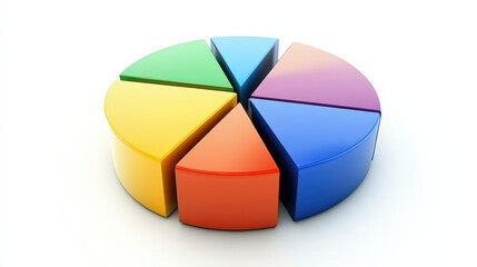 Obraz premium Colorful 3D Pie Chart Representation