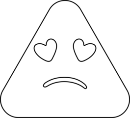 Playful Triangle Character with Hand-Drawn 