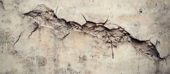 Obraz premium Cracked Concrete Wall Texture with Exposed Aggregate and Weathered Surface