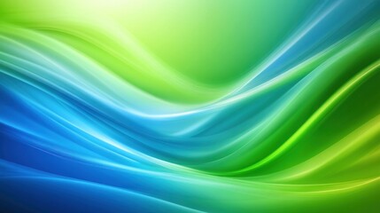 Obraz premium Abstract green and blue wave background. (2)