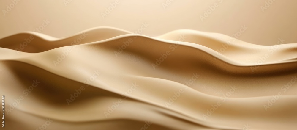 Poster abstract beige fabric waves creating soft undulating patterns with light and shadow.