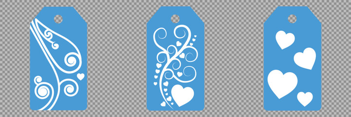 Price tag collection. Blank cardboard price tags. Retail product sticker elements with deal, hot price. Set of sale tags and labels. Set of gift or price tags shapes with hearts and love. EPS10