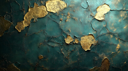 Obraz premium Teal and Gold Textured Wall Art