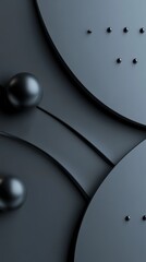 Creative chaos in black abstract design highlighting smooth circular shapes and textured details for modern designers seeking inspiration
