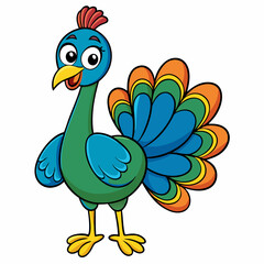 Peacock  vector illustration 