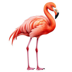 Obraz premium Vibrant pink flamingo standing elegantly.