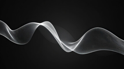 Smooth undulating waves on dark gray background create minimalist design. flowing lines evoke sense of calm and elegance, perfect for modern aesthetics