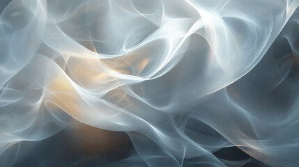 Obraz premium Flowing abstract design with soft gray waves and subtle light effects, creating serene and calming atmosphere. Ideal for backgrounds or artistic projects
