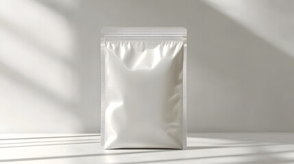 Stand-up Pouch Bag Mockup with Resealable Zipper for Food Packaging Branding