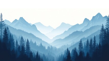 Obraz premium Blue Mountain Range Panorama