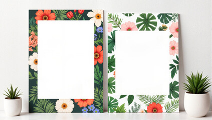 Floral calendar mockup showcasing modern design with greenery, freshness