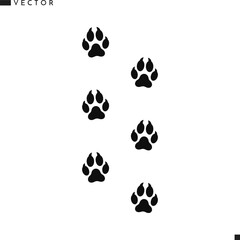 Arctic fox paw print silhouette