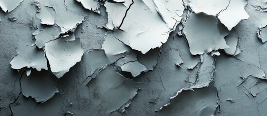 Obraz premium Peeling Paint Texture on Weathered Wall Surface with Cracks and Roughness in Blue Tones