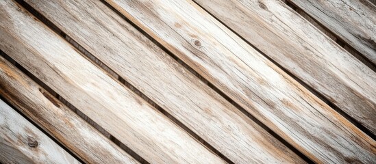 Diagonal Wooden Planks Background with Visible Grain Patterns and Texture