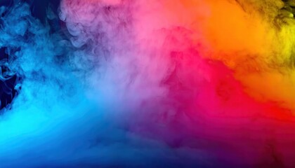Fototapeta premium colorful smoke abstract blending shades of pink, blue, and yellow, ideal for graphic design and modern art usage
