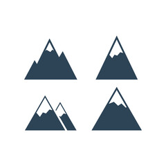 Mountain icons set vector design illustration