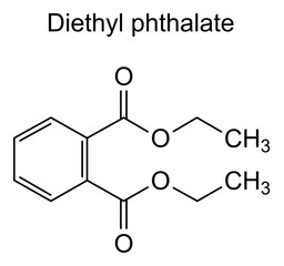 Chemical structure of diethyl phthalate, drug substance