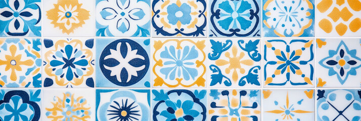 Azure and Gold Mosaic Tilework: A Summer's Day in Ceramic