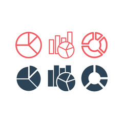 Pie chart icons set trendy flat style isolated symbol for your website design, logo, app, UI, vector illustration.