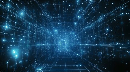 Naklejka premium Digital space tunnel