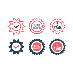 Guarantee icons set flat vector template design trendy