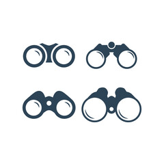 Binoculars icons set vector sign style pictogram isolated, spy symbol, logo illustration.