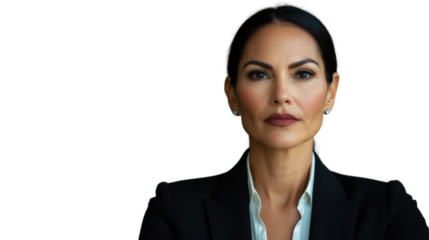 Confident businesswoman posing with transparent background