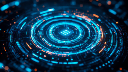 Fototapeta premium Glowing Digital Interface: Futuristic HUD Element